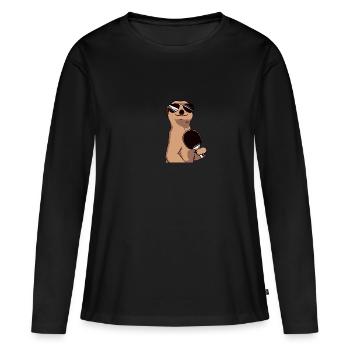 Suricate Joueurs de tennis de table - T-shirt manches longues Premium bio Femme - noir - Devant - Julia (174cm)
