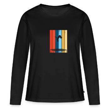 Trampoline jumper trampoline - T-shirt manches longues Premium bio Femme - noir - Devant - Julia (174cm)