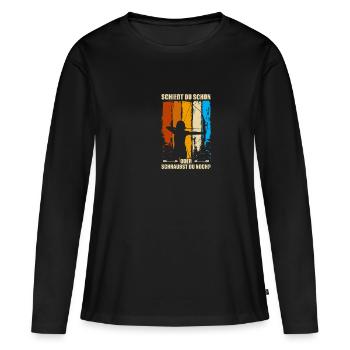 Schießt du Pfeil Bogen Bogenschießen Bogenschütze - Frauen Premium Bio Langarmshirt - Schwarz - Vorne - Julia (174cm)