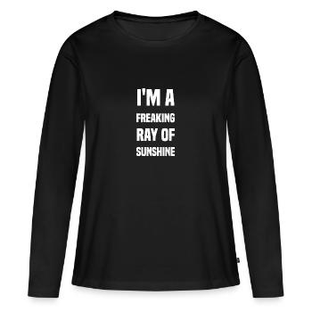Je suis un rayon de soleil effrayant - T-shirt manches longues Premium bio Femme - noir - Devant - Julia (174cm)
