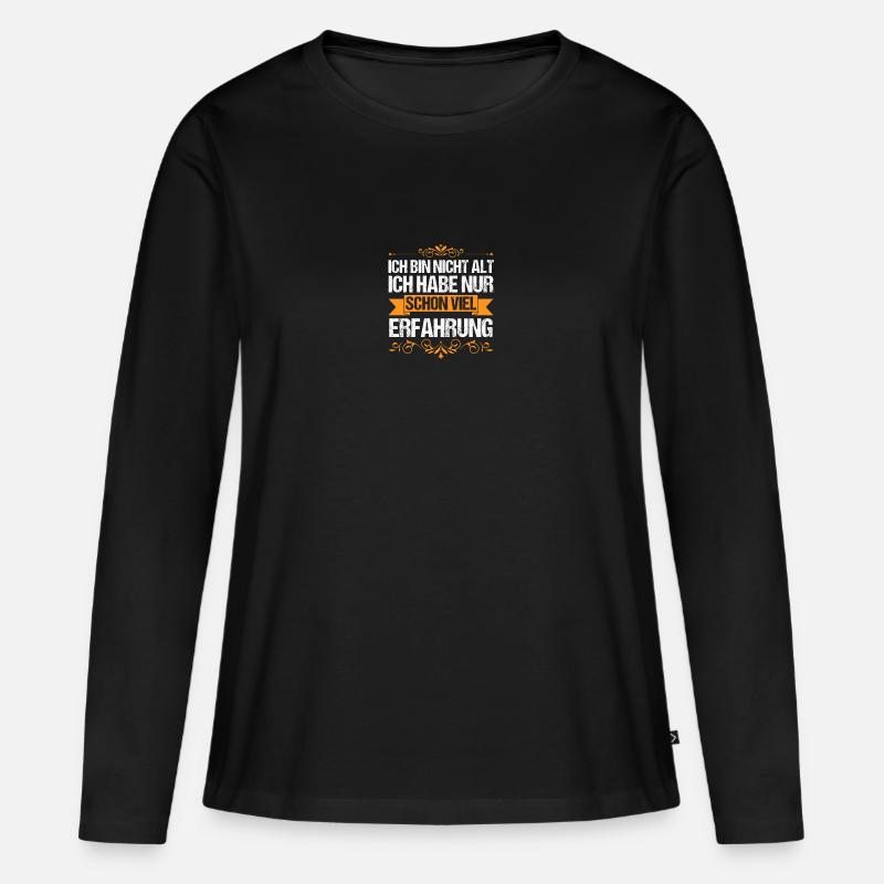 Ich Bin Nicht Alt Geburtstag - Frauen Premium Bio Langarmshirt - Schwarz