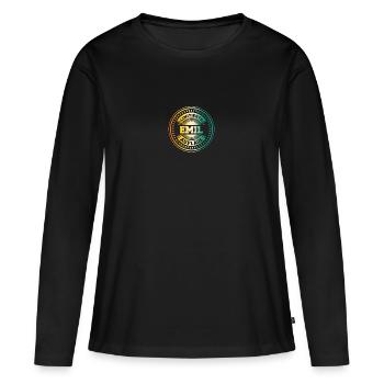 EMIL - T-shirt manches longues Premium bio Femme - noir - Devant - Julia (174cm)