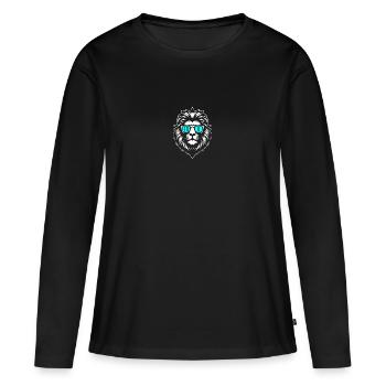 Leo Emil - T-shirt manches longues Premium bio Femme - noir - Devant - Julia (174cm)