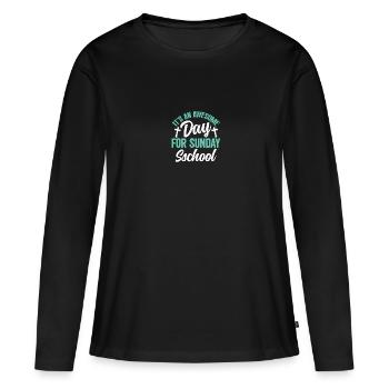 Fidèle serviteur chrétien enseignant de l’école du dimanche - T-shirt manches longues Premium bio Femme - noir - Devant - Julia (174cm)
