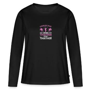Robe de danse Swing pour femme Lindy Hop Swing - T-shirt manches longues Premium bio Femme - noir - Devant - Julia (174cm)