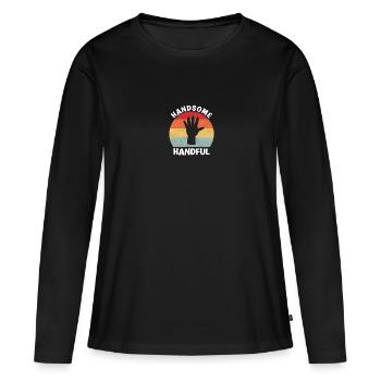 Belle poignée Vintage 5e anniversaire enfants - T-shirt manches longues Premium bio Femme - noir - Devant - Julia (174cm)