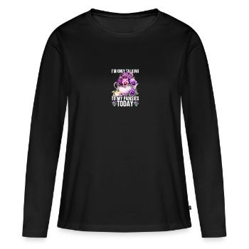 Graines de pensée pour planter des graines de fleurs de pensée - T-shirt manches longues Premium bio Femme - noir - Devant - Julia (174cm)