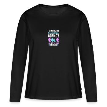 Ballon amoureux des animaux ballon twisting kit ballon - T-shirt manches longues Premium bio Femme - noir - Devant - Julia (174cm)
