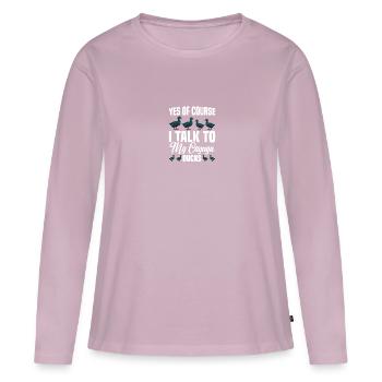 Cayuga Duck Owner Jouets d’enclos pour animaux en peluche - T-shirt manches longues Premium bio Femme - rose poudré - Devant - Julia (174cm)