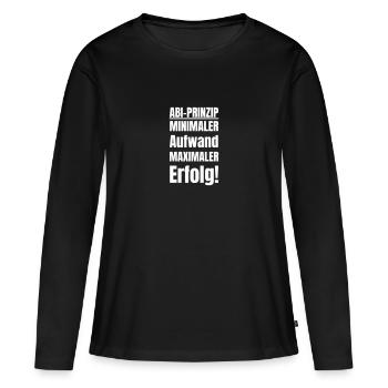 Abi mit minimalem Aufwand und maximalem Erfolg. - Frauen Premium Bio Langarmshirt - Schwarz - Vorne - Julia (174cm)