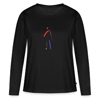 Modere Kunst - Frauen Premium Bio Langarmshirt - Schwarz - Vorne - Julia (174cm)