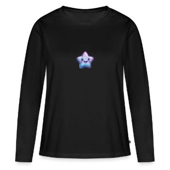 Étoile - T-shirt manches longues Premium bio Femme - noir - Devant - Julia (174cm)