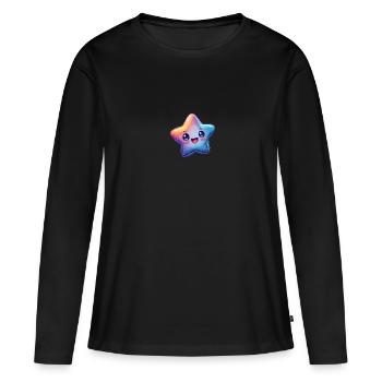 Étoile - T-shirt manches longues Premium bio Femme - noir - Devant - Julia (174cm)