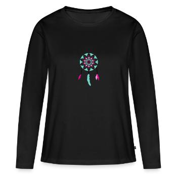 Attrape-rêves - T-shirt manches longues Premium bio Femme - noir - Devant - Julia (174cm)