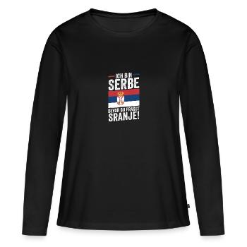 Serbe Serbe Serbie - T-shirt manches longues Premium bio Femme - noir - Devant - Julia (174cm)