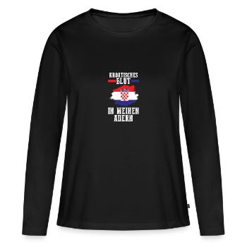 Croate Croate Croatie - T-shirt manches longues Premium bio Femme - noir - Devant - Julia (174cm)