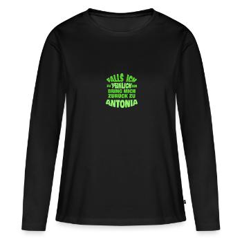 Cadeau pour Antonia - T-shirt manches longues Premium bio Femme - noir - Devant - Julia (174cm)