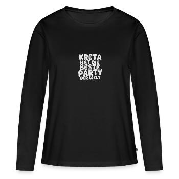 Destination de vacances Crète - T-shirt manches longues Premium bio Femme - noir - Devant - Julia (174cm)