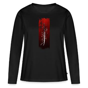 Lame honorable : Serment du samouraï - T-shirt manches longues Premium bio Femme - noir - Devant - Julia (174cm)