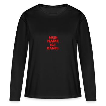 Daniel - Frauen Premium Bio Langarmshirt - Schwarz - Vorne - Julia (174cm)