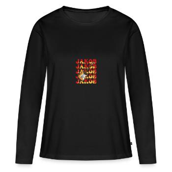 Jacob - T-shirt manches longues Premium bio Femme - noir - Devant - Julia (174cm)