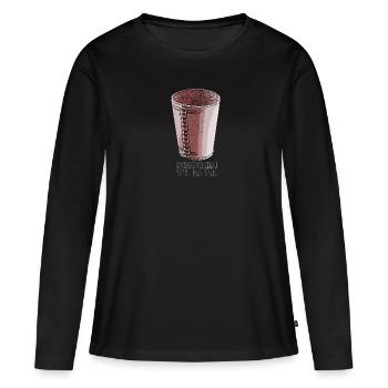 Schocken heißt das Spiel Würfelbecher Spiel - Frauen Premium Bio Langarmshirt - Schwarz - Vorne - Julia (174cm)