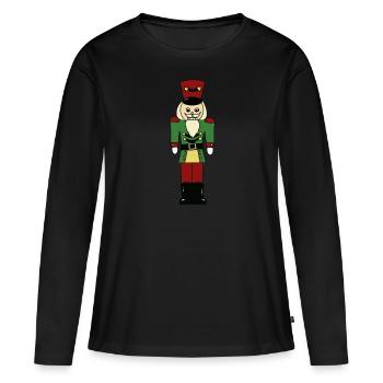 casse Noisette - T-shirt manches longues Premium bio Femme - noir - Devant - Julia (174cm)
