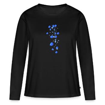 Edelsteine, lapislazuli,Perlen,Sterne, Steine - Frauen Premium Bio Langarmshirt - Schwarz - Vorne - Julia (174cm)
