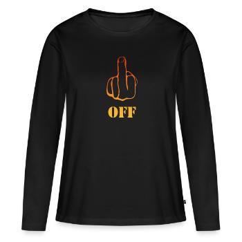 Fuck off - Frauen Premium Bio Langarmshirt - Schwarz - Vorne - Julia (174cm)