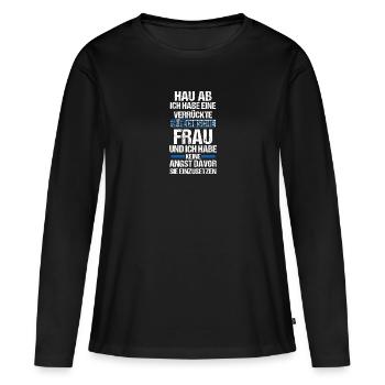 Grecs Grèce - T-shirt manches longues Premium bio Femme - noir - Devant - Julia (174cm)