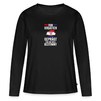 Croate Croate Croatie - T-shirt manches longues Premium bio Femme - noir - Devant - Julia (174cm)