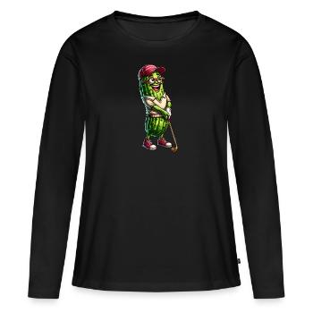 Funny pimple golf player humor - Women's Premium Organic Long Sleeve Shirt - black - Front - Julia (174cm)