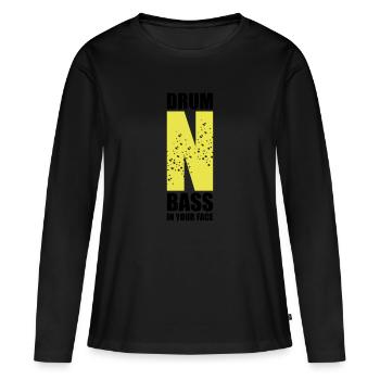 Drum'n'bass dans votre visage - T-shirt manches longues Premium bio Femme - noir - Devant - Julia (174cm)