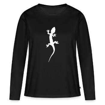 Gecko Echse - Frauen Premium Bio Langarmshirt - Schwarz - Vorne - Julia (174cm)
