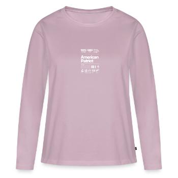 Drapeau patriotique américain Liberté 4ème - T-shirt manches longues Premium bio Femme - rose poudré - Devant - Julia (174cm)