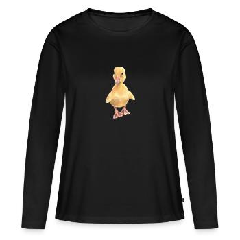 Poussin - T-shirt manches longues Premium bio Femme - noir - Devant - Julia (174cm)