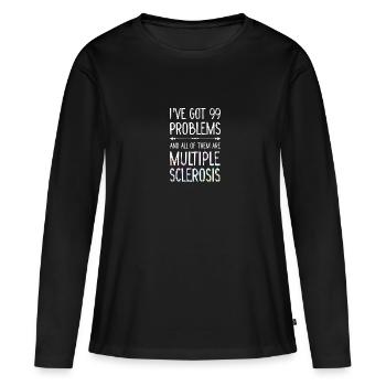 Handicap Handicap Cadeau Handicap - T-shirt manches longues Premium bio Femme - noir - Devant - Julia (174cm)