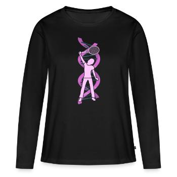 tennis tennisgirl tennis-dna tennisgen tennis-mom - Women's Premium Organic Long Sleeve Shirt - black - Front - Julia (174cm)