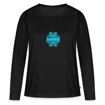 Geschenk für Agnes - Frauen Premium Bio Langarmshirt - Schwarz - Vorne - Julia (174cm)