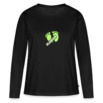 Geburt Florian - Frauen Premium Bio Langarmshirt - Schwarz - Vorne - Julia (174cm)