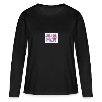 Été sans fin - T-shirt manches longues Premium bio Femme - noir - Devant - Julia (174cm)