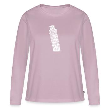 Tour penchée de Pise Tourisme Italie - T-shirt manches longues Premium bio Femme - rose poudré - Devant - Julia (174cm)