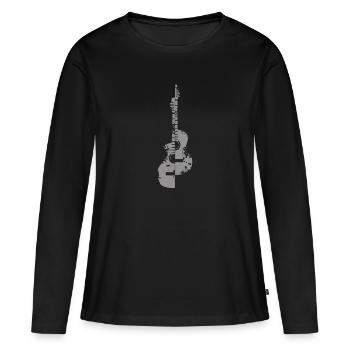 Guitare Guitariste Guitar Player - T-shirt manches longues Premium bio Femme - noir - Devant - Julia (174cm)