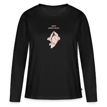 Citations non motivantes - venez le découvrir - T-shirt manches longues Premium bio Femme - noir - Devant - Julia (174cm)