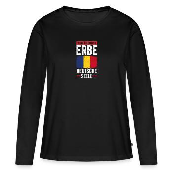 Roumain Roumain Allemagne Roumanie - T-shirt manches longues Premium bio Femme - noir - Devant - Julia (174cm)