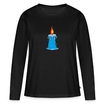 candles - Women's Premium Organic Long Sleeve Shirt - black - Front - Julia (174cm)