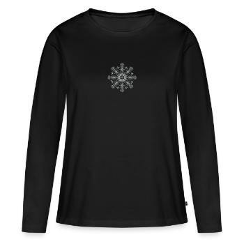 un ornement de flocon de neige - T-shirt manches longues Premium bio Femme - noir - Devant - Julia (174cm)