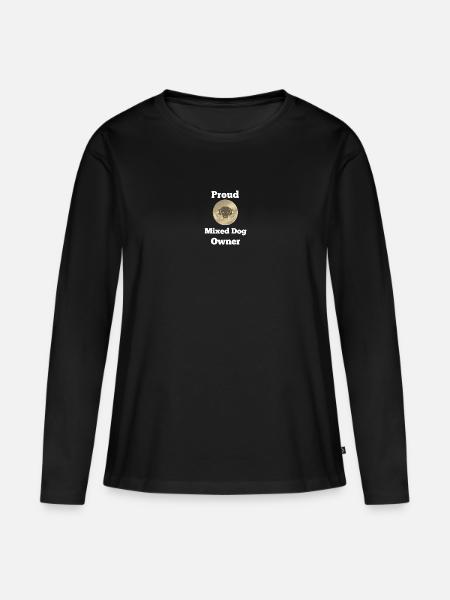 Hundemischling, Proud Mixed Dog Owner - Frauen Premium Bio Langarmshirt - Schwarz
