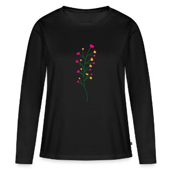 Flower Flower Plant - Women's Premium Organic Long Sleeve Shirt - black - Front - Julia (174cm)