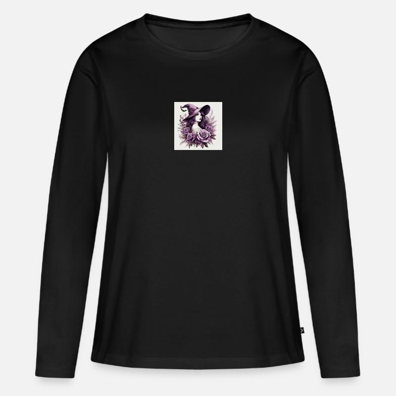 Violetta Hexe - Frauen Premium Bio Langarmshirt - Schwarz
